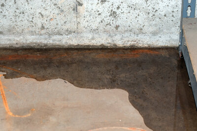 Standing water around a basement foundation